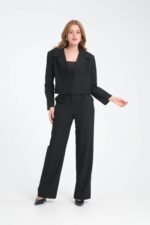 Gri Kısa Tek Düğmeli Ceket - Görsel 6