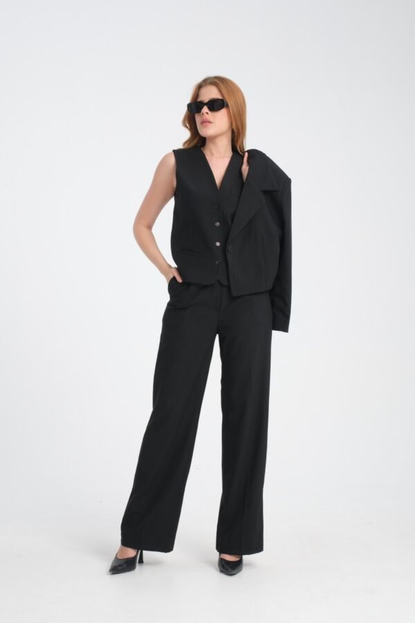 Gri Düğmeli Yelek - Görsel 5