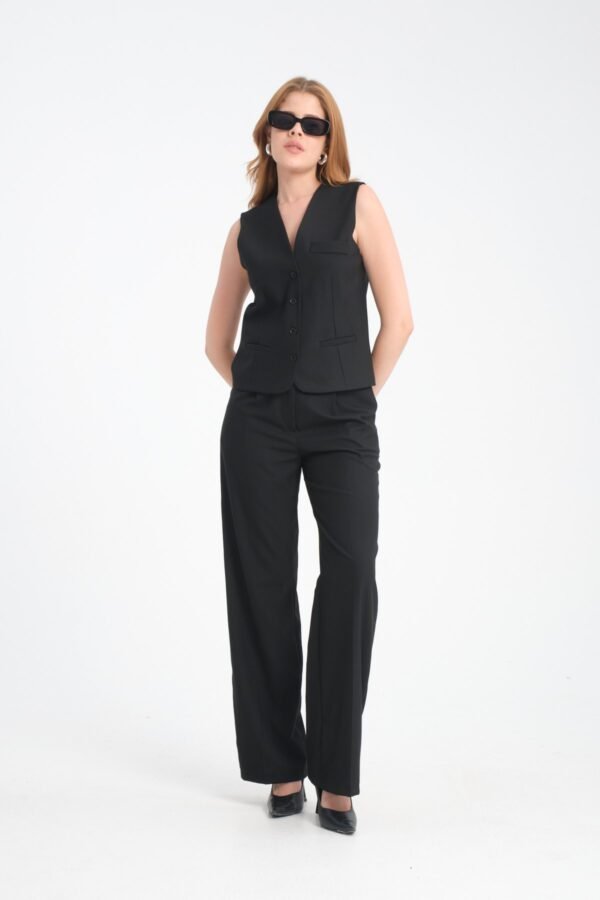 Gri Düğmeli Yelek - Görsel 4