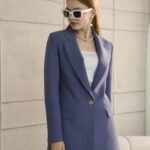 Mavi Uzun Slim Fit Blazer Ceket