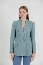 Siyah Tüvit Kruvaze Blazer Ceket - Görsel 2