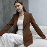 Kahverengi Slim Fit Blazer Ceket