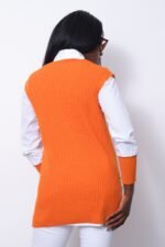 Siyah V Yaka Örgü Süveter Gömlek - Görsel 3