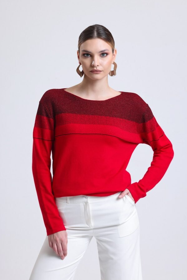 Siyah Triko Yuvarlak Yaka Bluz Kazak - Görsel 3