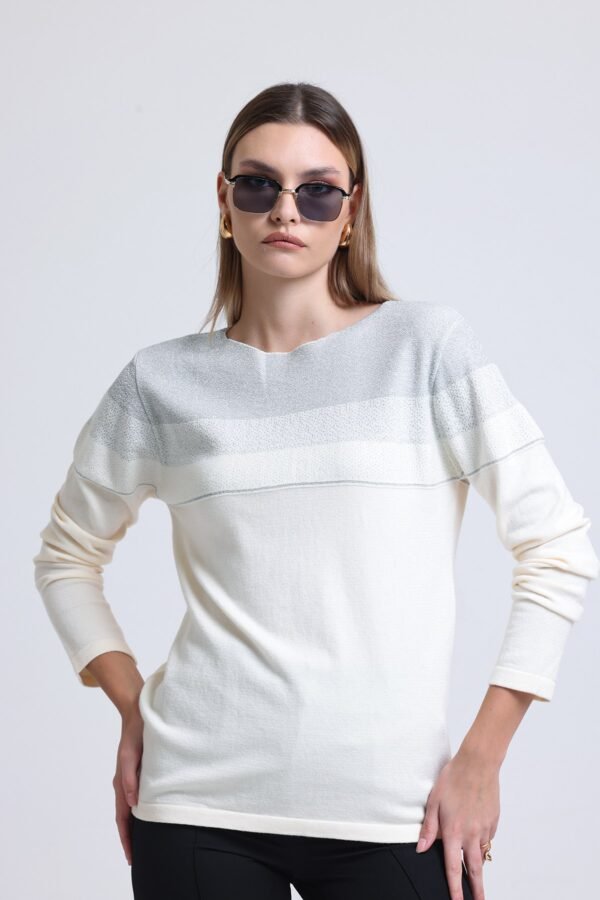 Siyah Triko Yuvarlak Yaka Bluz Kazak - Görsel 2