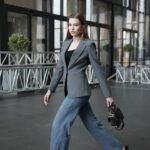 Kruvaze Gri Tek Düğmeli Blazer Ceket