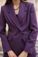 Mor Blazer Ceket Pantolon Takım - Görsel 2