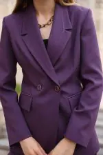 Mor Blazer Ceket Pantolon Takım - Görsel 2