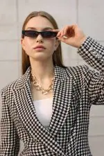 Siyah Tüvit Kruvaze Blazer Ceket - Görsel 2