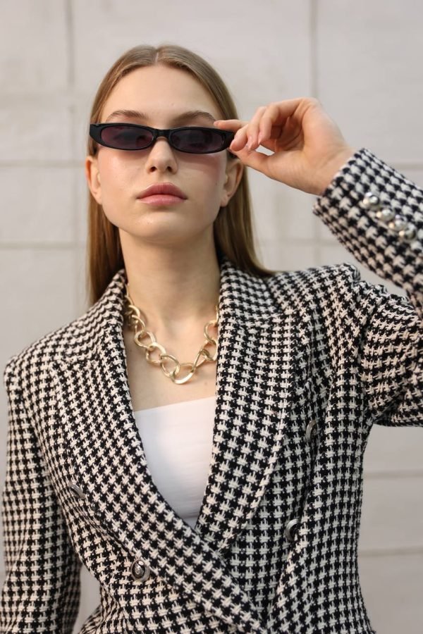 Kahve Tüvit Kruvaze Blazer Ceket - Görsel 4