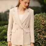 Kahve Tüvit Kruvaze Blazer Ceket