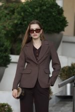 Kahverengi Blazer Ceket Yelek ve Pantolon Takım - Görsel 3