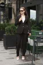 Kestane Rengi Blazer Ceket ve Pantolon Takım