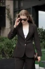 Kestane Rengi Blazer Ceket ve Pantolon Takım - Görsel 2