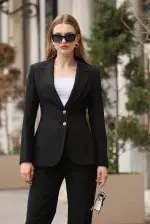 Kestane Rengi Blazer Ceket ve Pantolon Takım - Görsel 5